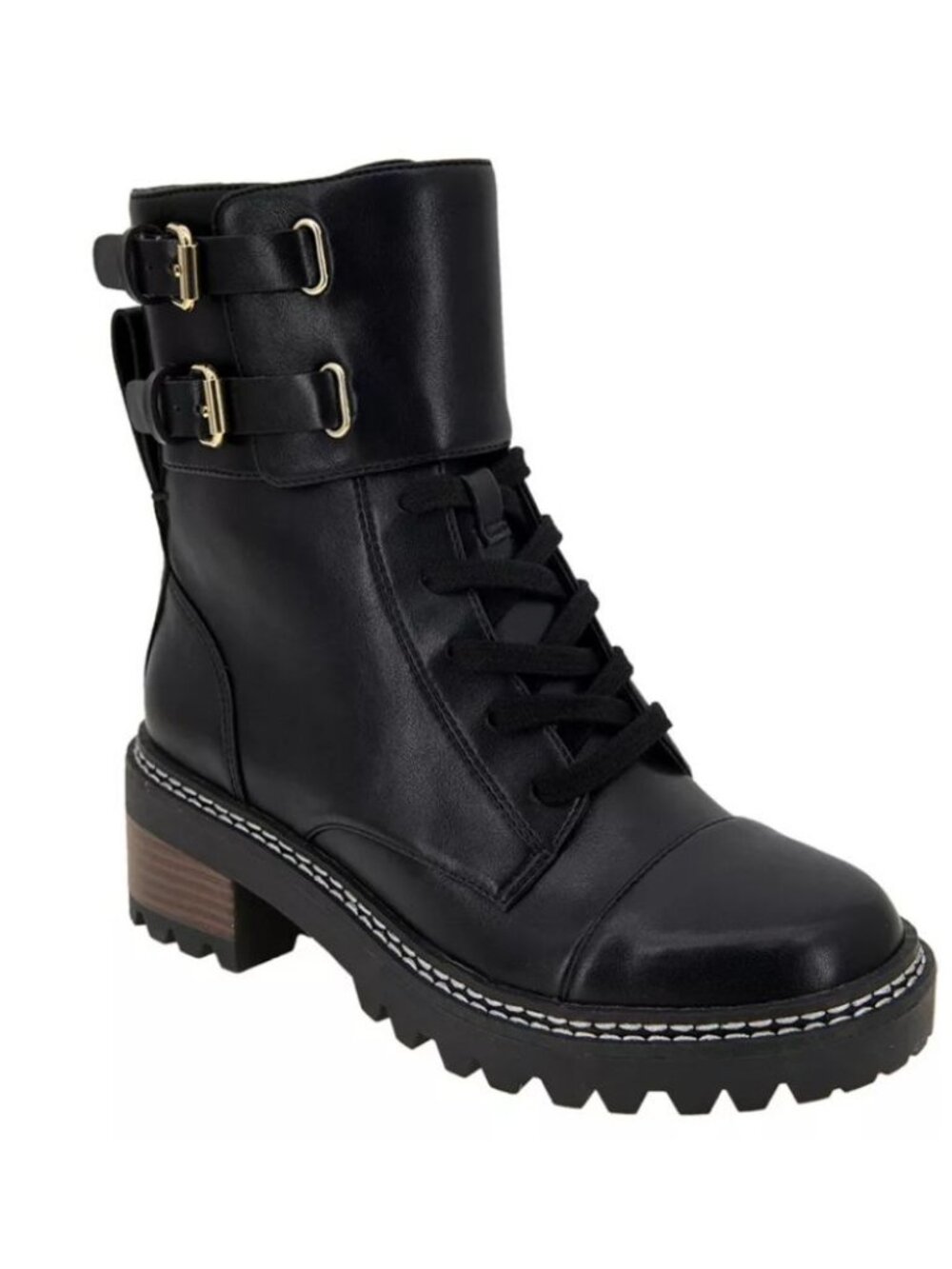 BCBG Curtis Women’s Black Lug Sole Boots Size 5 NEW